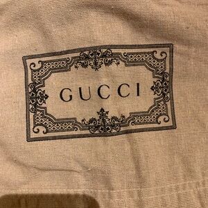 Gucci Tan Garment Bag with Black Logo